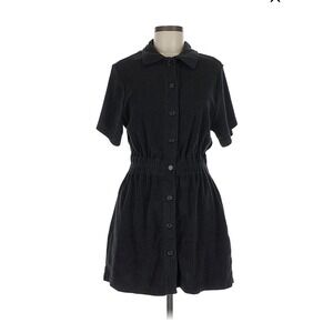 Araminta James Terry Cloth Black Mini Dress Pull/Beach Coverup Sz S‎ Vacation